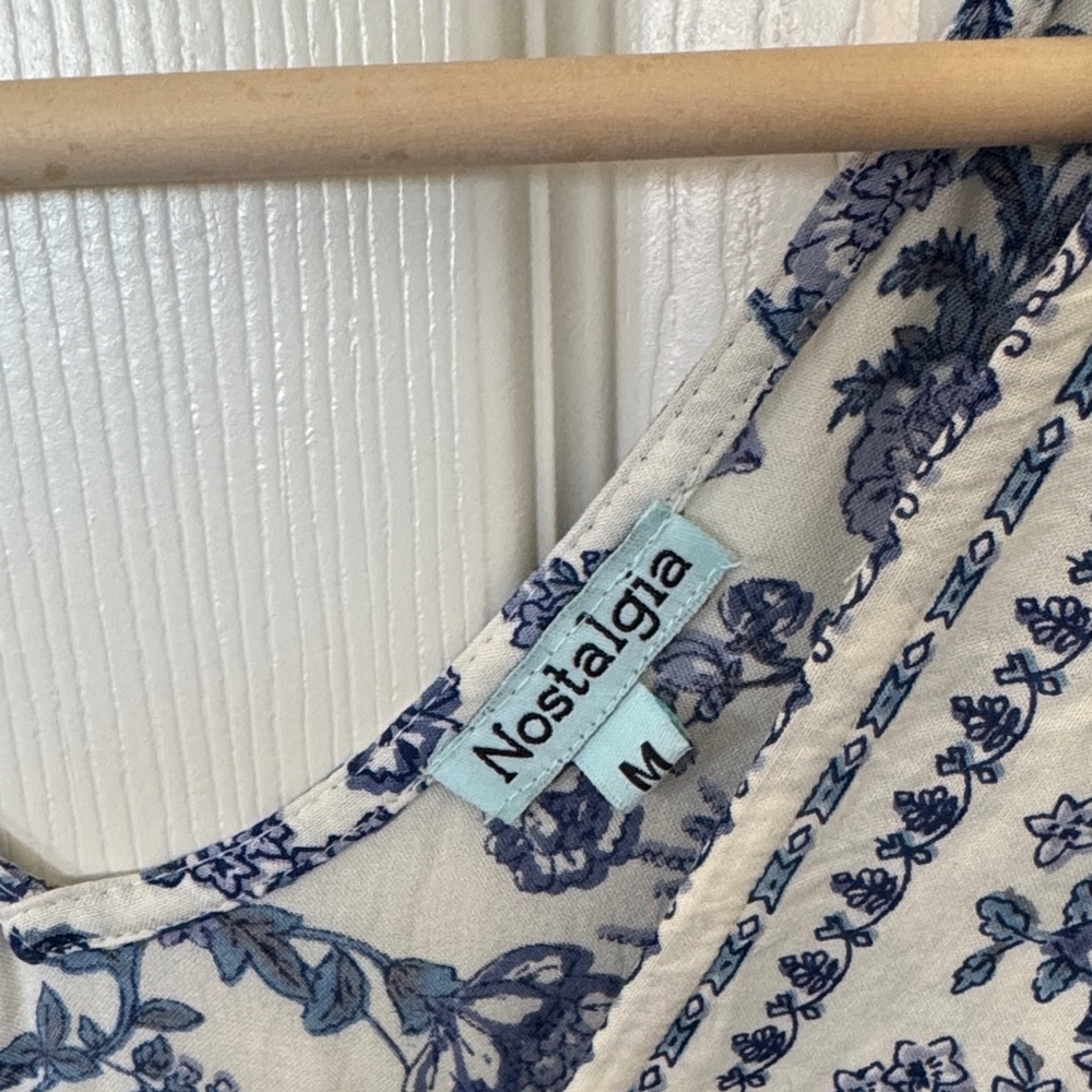 Nostalgia Blue and White Floral Maxi Dress - Picture 2 of 5